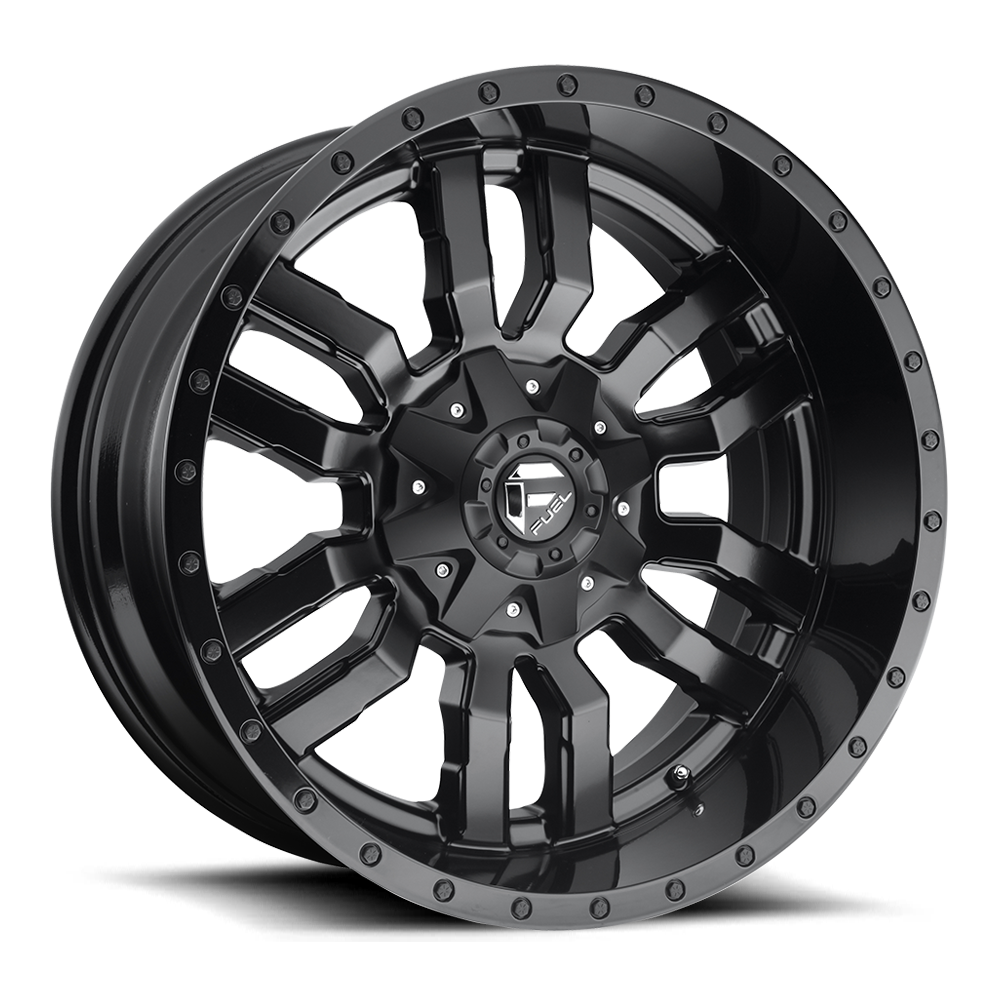 Aluminum Wheels 17X9 Sledge D596 6 On 135/6 On 139.7 Matte Black/Gloss Black Lip 106.1 Bore -12 Offset Fuel Off Road Wheels