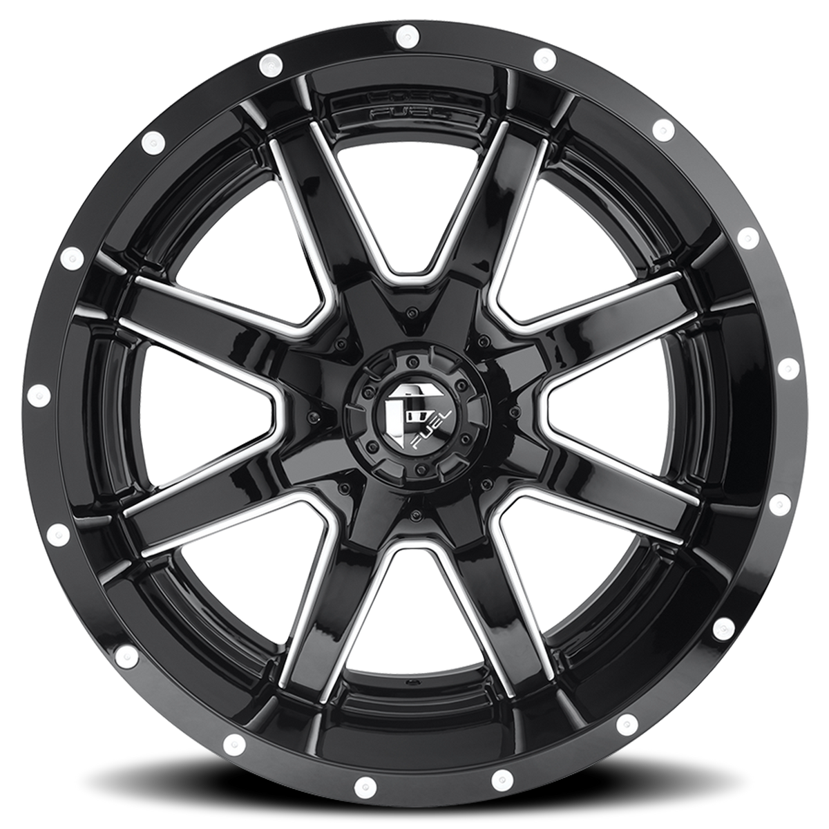 Aluminum Wheels 20X10 Maverick D610 6 On 135/6 On 139.7 Gloss Black Milled 106.4 Bore -18 Offset Fuel Off Road Wheels