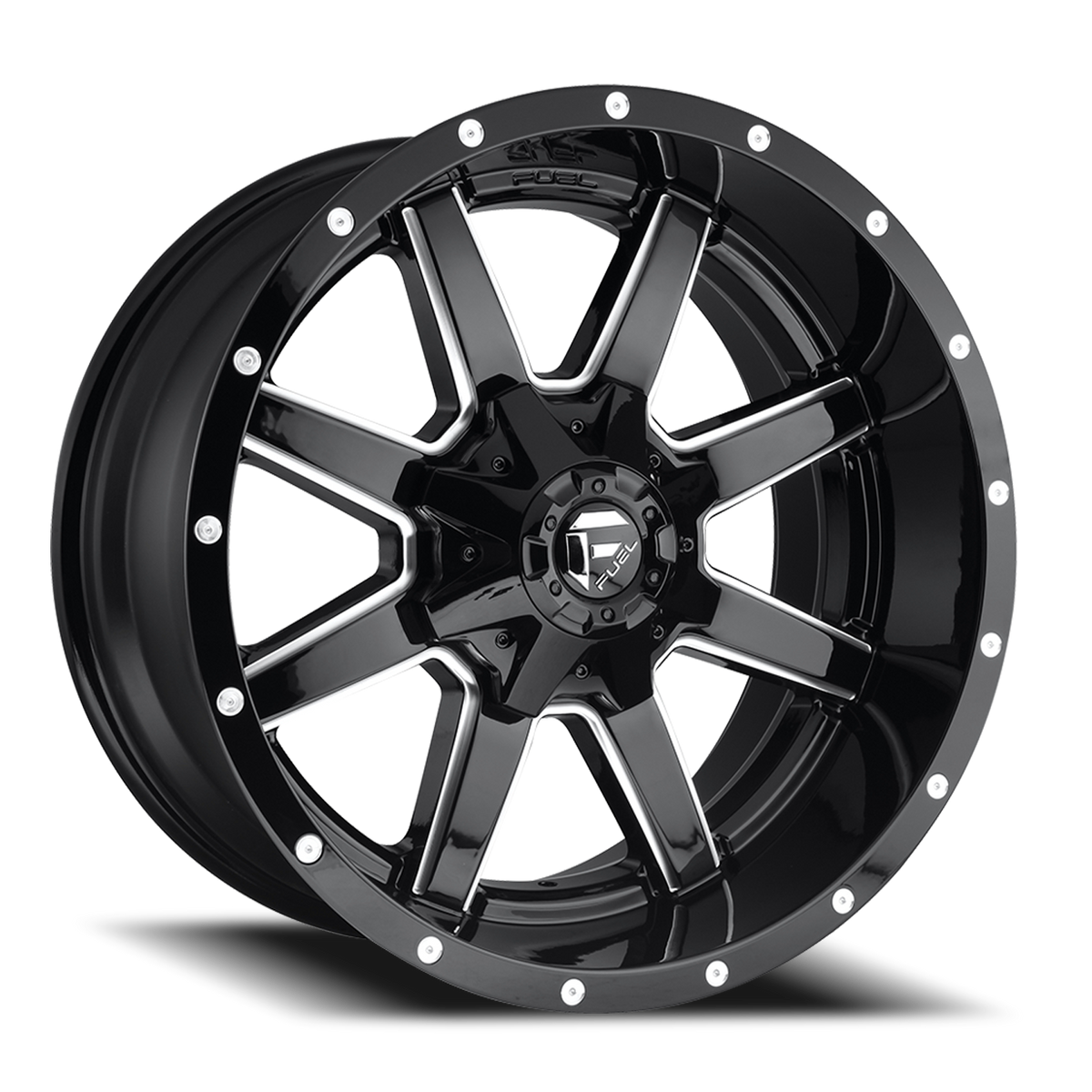 Aluminum Wheels 20X9 Maverick D610 6 On 135/6 On 139.7 Gloss Black Milled 106.4 Bore 1 Offset Fuel Off Road Wheels
