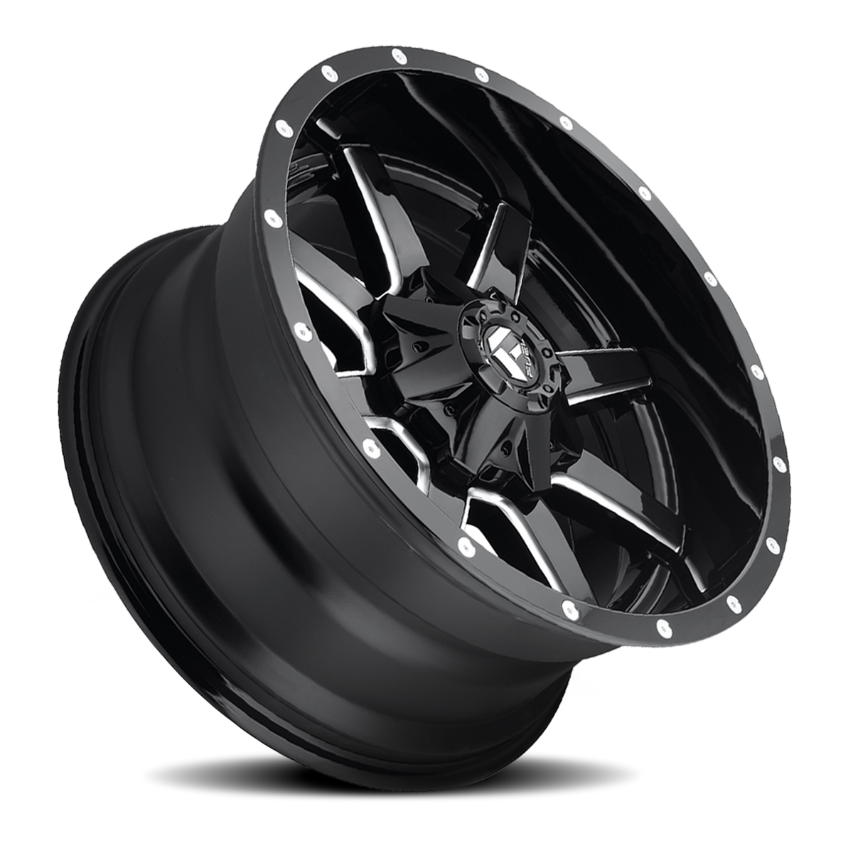 Aluminum Wheels 22X12 Maverick D610 5 On 114.3/5 On 127 Gloss Black/Milled 78.1 Bore -44 Offset Fuel Off Road Wheels