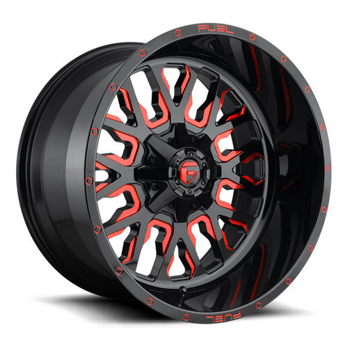 Fuel Off-Road Aluminum Wheels 20X10 Stroke D612 Gloss Red/Milled
