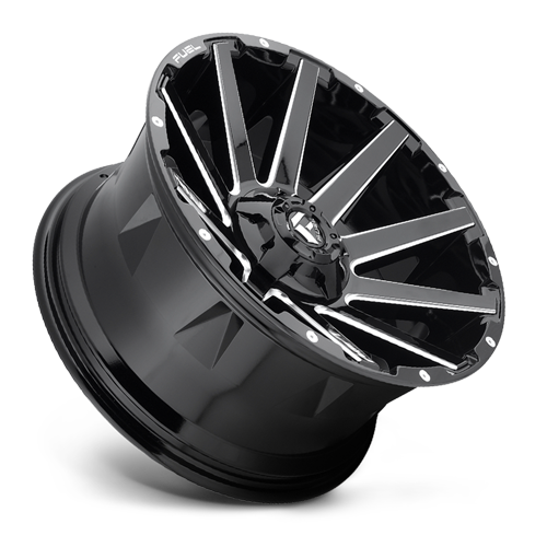 Aluminum Wheels 20X9 Contra D615 5 On 127/5 On 139.7 Gloss Black/Milled 87.1 Bore 20 Offset Multi Spoke Fuel Off Road Wheels