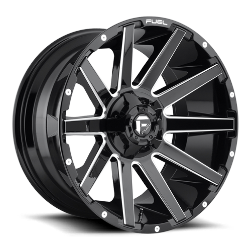 Fuel Off-Road Aluminum Wheels 24X14 Gloss Black/Milled Contra D615