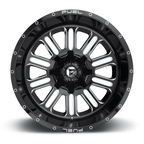 Aluminum Wheels 18X9 Hardline D620 8 On 180 Gloss Black Milled 124.3 Bore 20 Offset Fuel Off Road Wheels