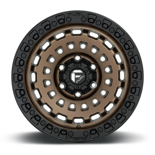 Aluminum Wheels 17X9 Zephyr D634 6 On 139.7 Matte Bronze W/Black Bead Ring 106.1 Bore 1 Offset Fuel Off Road Wheels