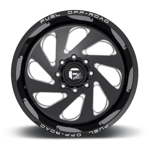 Aluminum Wheels 22X12 Vortex D637 8 On 180 Gloss Black Milled 124.3 Bore -44 Offset Fuel Off Road Wheels