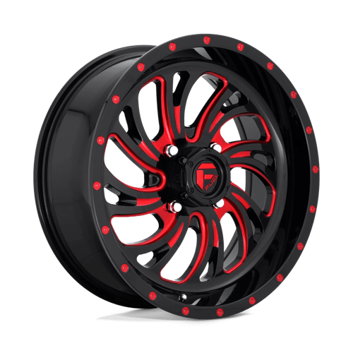 Fuel Off-Road Aluminum Wheels 18X7 Kompressor Utv D642 Gloss Black W/ Red Tint