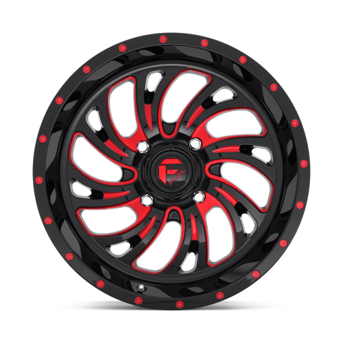 Fuel Off-Road Aluminum Wheels 18X7 Kompressor Utv D642 Gloss Black W/ Red Tint