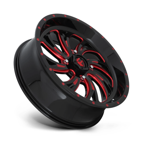 Fuel Off-Road Aluminum Wheels 20X7 Kompressor Utv D642 Gloss Black W/ Red Tint