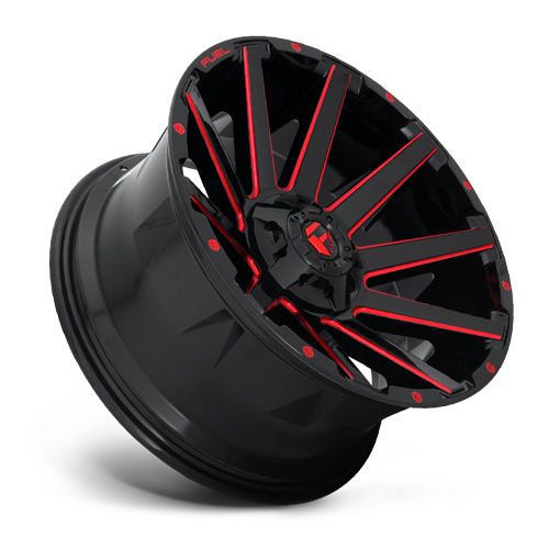 Aluminum Wheels 22X10 Contra D643 8 On 170 Gloss Red Milled 125.1 Bore -18 Offset Multi Spoke Fuel Off Road Wheels