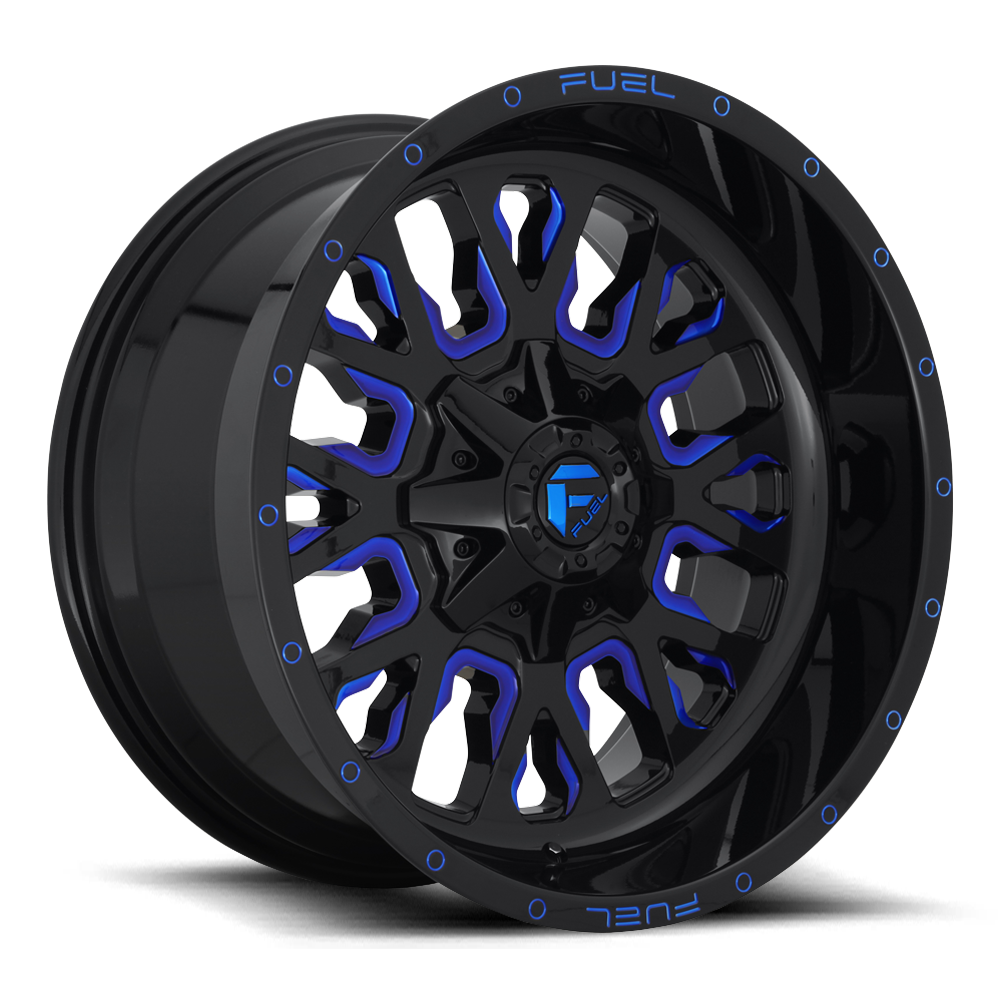 Fuel Off-Road Aluminum Wheels 20X10 Stroke D645 Gloss Blue/Milled