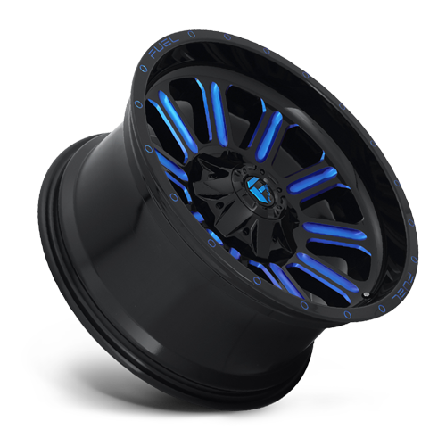 Aluminum Wheels 20X10 Hardline D646 5 On 139.7/5 On 150 Gloss Black/Candy Blue 110.3 Bore -18 Offset Fuel Off Road Wheels