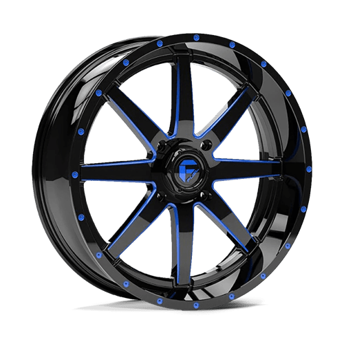 Fuel Off-Road Aluminum Wheels 22X7 Maverick Utv D651 Gloss Black Milled W/ Blue Tint
