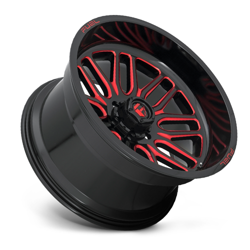 Aluminum Wheels 22X10 Ignite D663 8 On 165.1 Gloss Black Red Tinted Clear 125.1 Bore -18 Offset Fuel Off Road Wheels