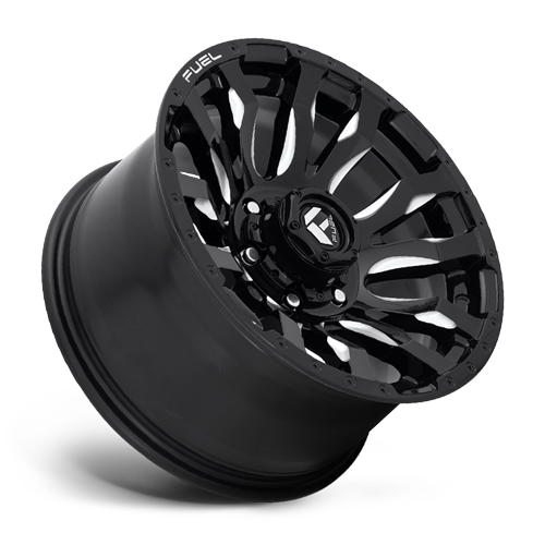 Aluminum Wheels 18X9 Blitz D673 6 On 135 Gloss Black Milled 87.1 Bore 1 Offset Multi Spoke Fuel Off Road Wheels