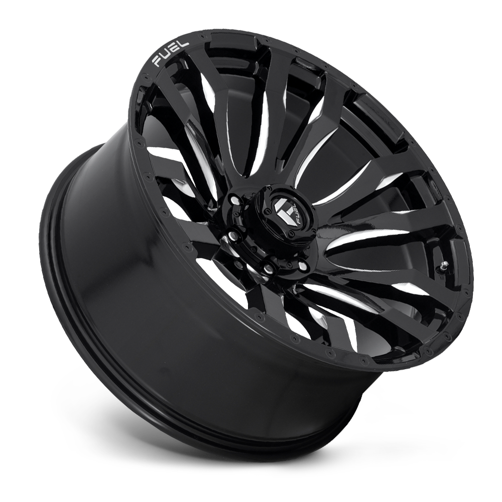 Aluminum Wheels 20X9 Blitz D673 5 On 150 Gloss Black Milled 110.1 Bore 20 Offset Multi Spoke Fuel Off Road Wheels