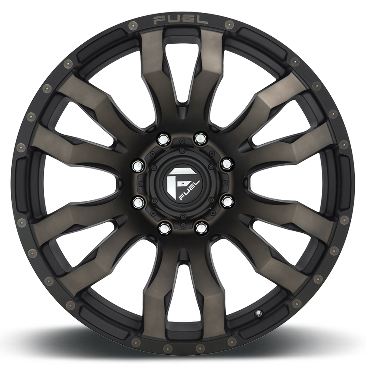 Aluminum Wheels 17X9 Blitz D674 8 On 170 Matte Black Double Dark Tint 125.1 Bore 1 Offset Multi Spoke Fuel Off Road Wheels