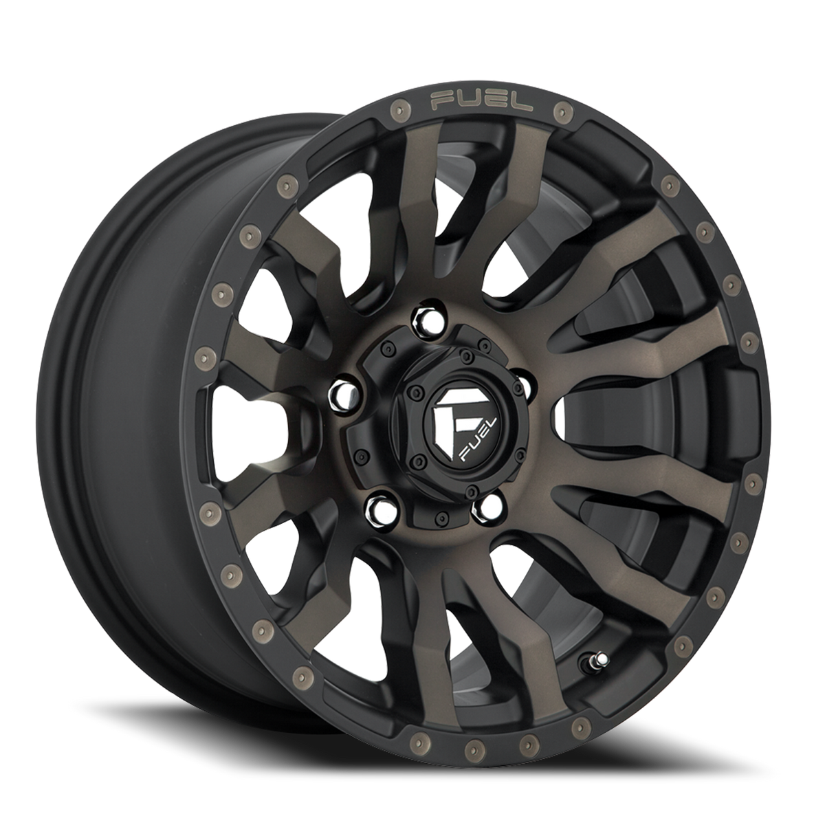 Aluminum Wheels 17X9 Blitz D674 5 On 127 Matte Black Double Dark Tint 71.5 Bore 1 Offset Multi Spoke Fuel Off Road Wheels