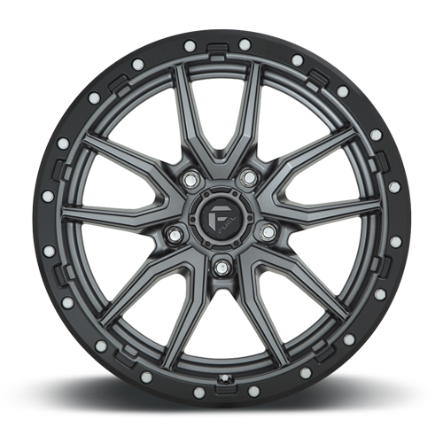 Aluminum Wheels 18X9 Rebel D680 5 On 127 Matte Gunmetal Gray Black Bead Ring 71.5 Bore 1 Offset Fuel Off Road Wheels