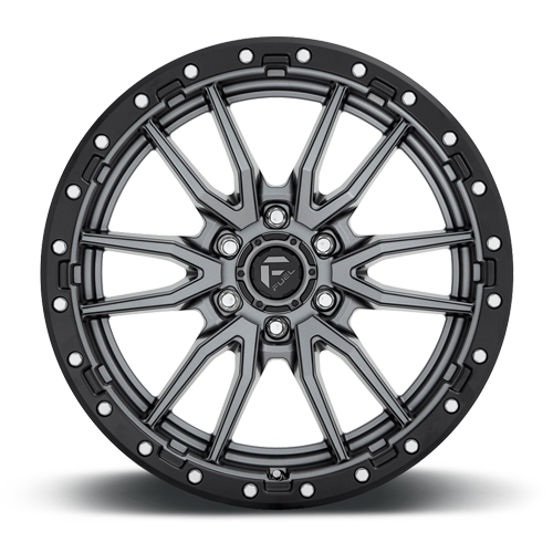 Aluminum Wheels 22X12 Rebel D680 6 On 135 Matte Gunmetal Gray Black Bead Ring 87.1 Bore -44 Offset Fuel Off Road Wheels