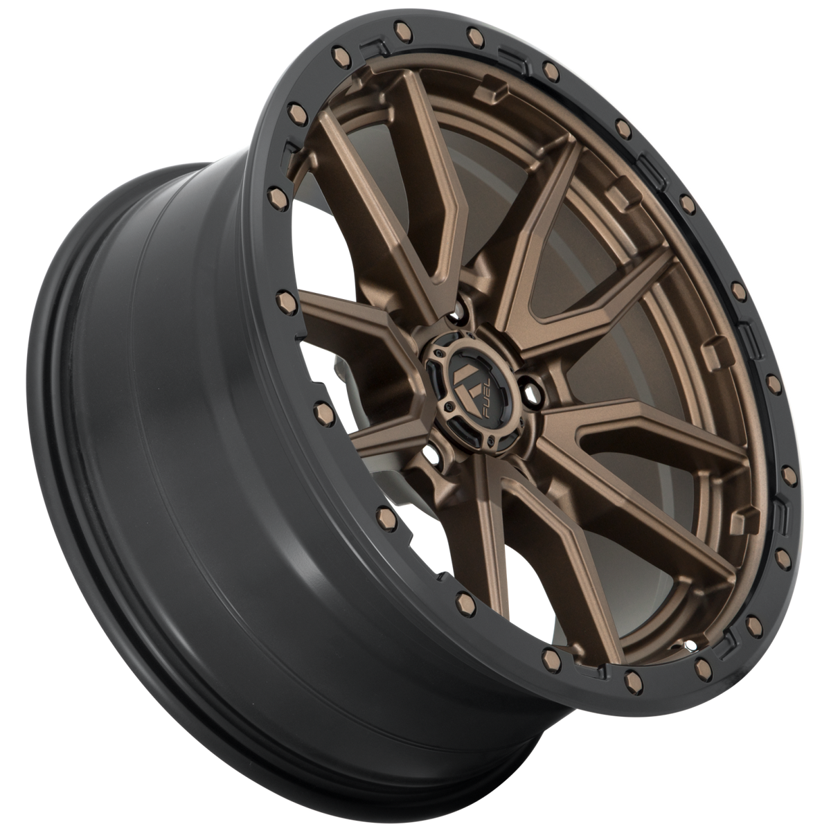 Aluminum Wheels 20X10 Rebel D681 5 On 139.7 Matte Bronze Black Bead Ring 78.1 Bore -18 Offset Fuel Off Road Wheels