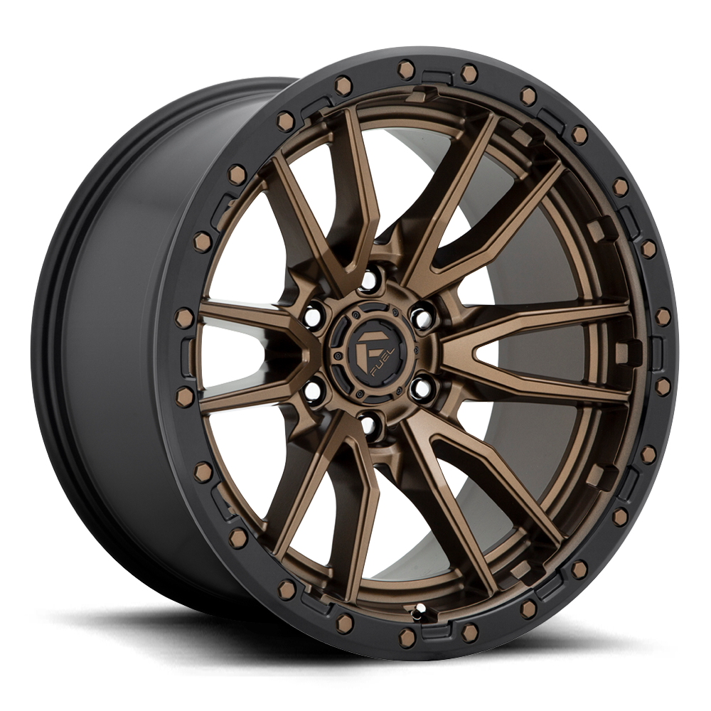 Fuel Off-Road Aluminum Wheels 22X12 Rebel D681 Matte Bronze Black Bead Ring
