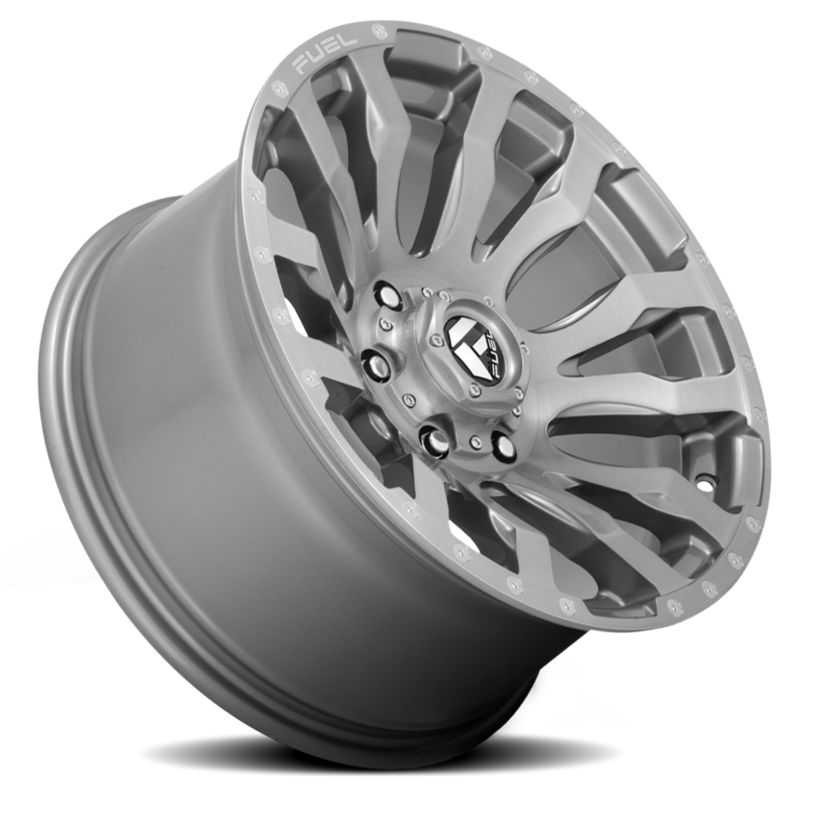 Aluminum Wheels 20X10 Blitz D693 8 On 180 Brushed Gunmetal Gray Tinted Clear 124.2 Bore -18 Offset Multi Spoke Fuel Off Road Wheels