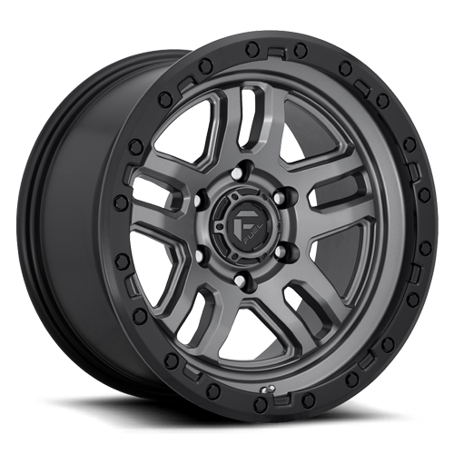 Aluminum Wheels 18X9 AMMO D701 5 On 127 Matte Gunmetal Gray W/Black Bead Ring 71.5 Bore 1 Offset 5 Spoke Fuel Off Road Wheels