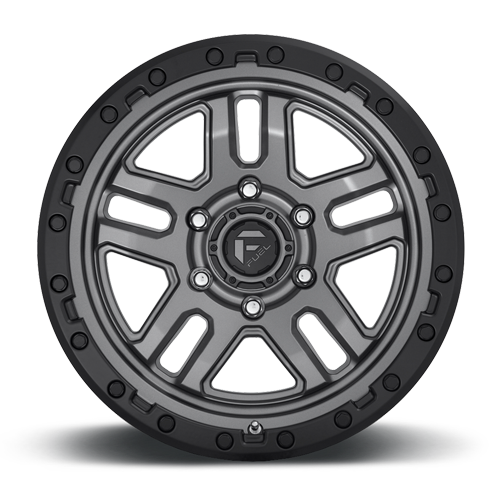 Aluminum Wheels 18X9 AMMO D701 6 On 135 Matte Gunmetal Gray W/Black Bead Ring 87.1 Bore 20 Offset 5 Spoke Fuel Off Road Wheels