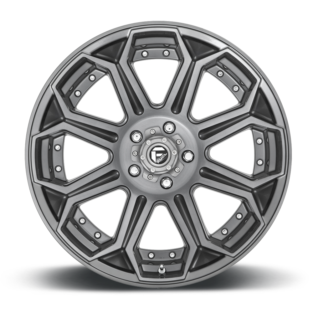 Aluminum Wheels 20X9 Siege D705 5 On 127 Brushed Gunmetal Gray Tinted Clear 71.5 Bore 1 Offset Fuel Off Road Wheels