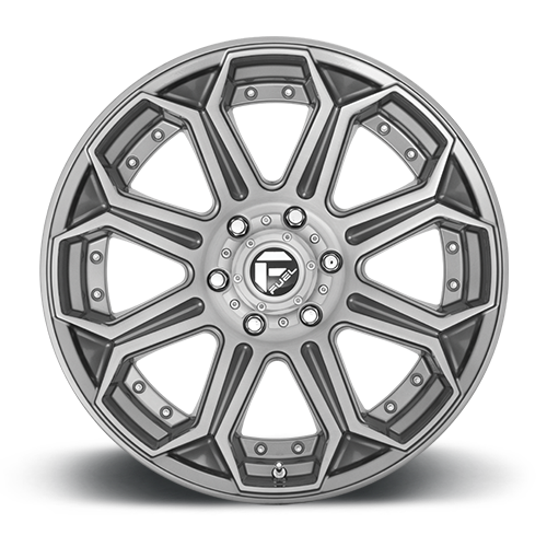 Aluminum Wheels 26X14 Siege D705 6 On 139.7 Brushed Gunmetal Gray Tinted Clear 106.1 Bore -75 Offset Fuel Off Road Wheels