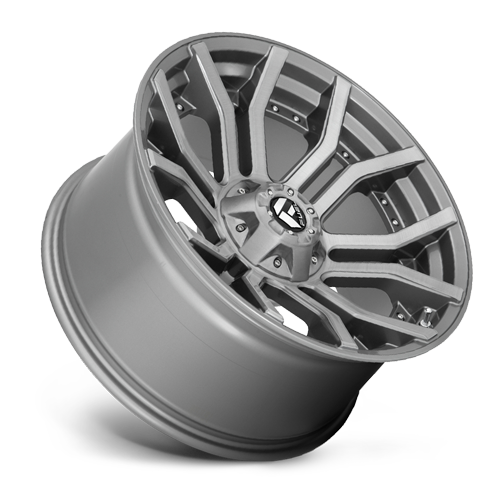 Aluminum Wheels 20X10 Rage Platinum D713 6 On 135/6 On 139.7 Brushed Gunmetal Gray Tinted Clear 106.1 Bore -18 Offset Fuel Off Road Wheels