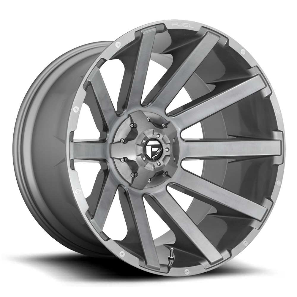 Fuel Off-Road Aluminum Wheels 20X10 Contra Platinum D714 Brush Gunmetal Gray/Clear Tint
