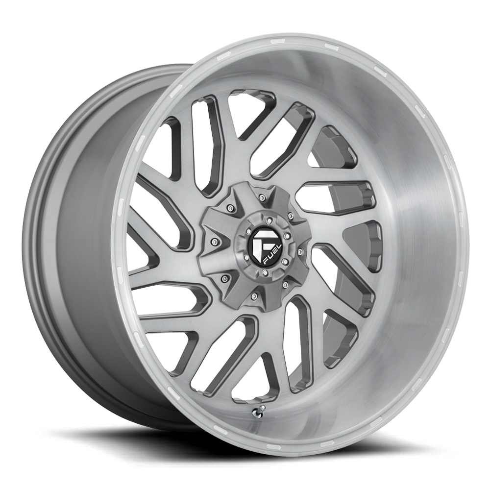 Fuel Off-Road Aluminum Wheels 20X10 Triton Platinum D715 Brush Gunmetal Gray/Clear Tint
