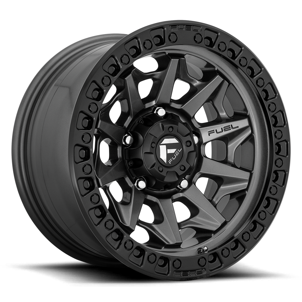Fuel Off-Road Aluminum Wheels 17X9 Covert D716 Matte Gunmetal Gray Black Bead Ring