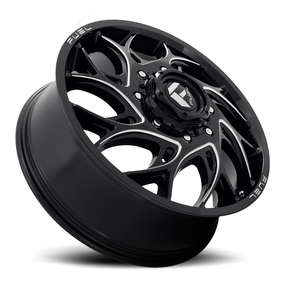 Dually Wheels 20X8.25 Runner Dually D741 8 On 165.1 Gloss Black Milled 121.6 Bore 105 Offset 8 Spoke Front Dually Fuel Off Road Wheels