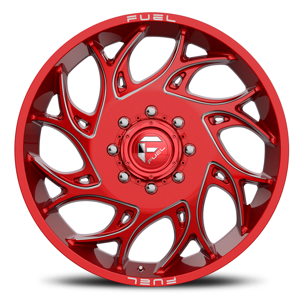 Dually Wheels 20X8.25 Runner Dually D742 8 On 165.1 Candy Red Milled 121.6 Bore 105 Offset 8 Spoke Front Dually Fuel Off Road Wheels