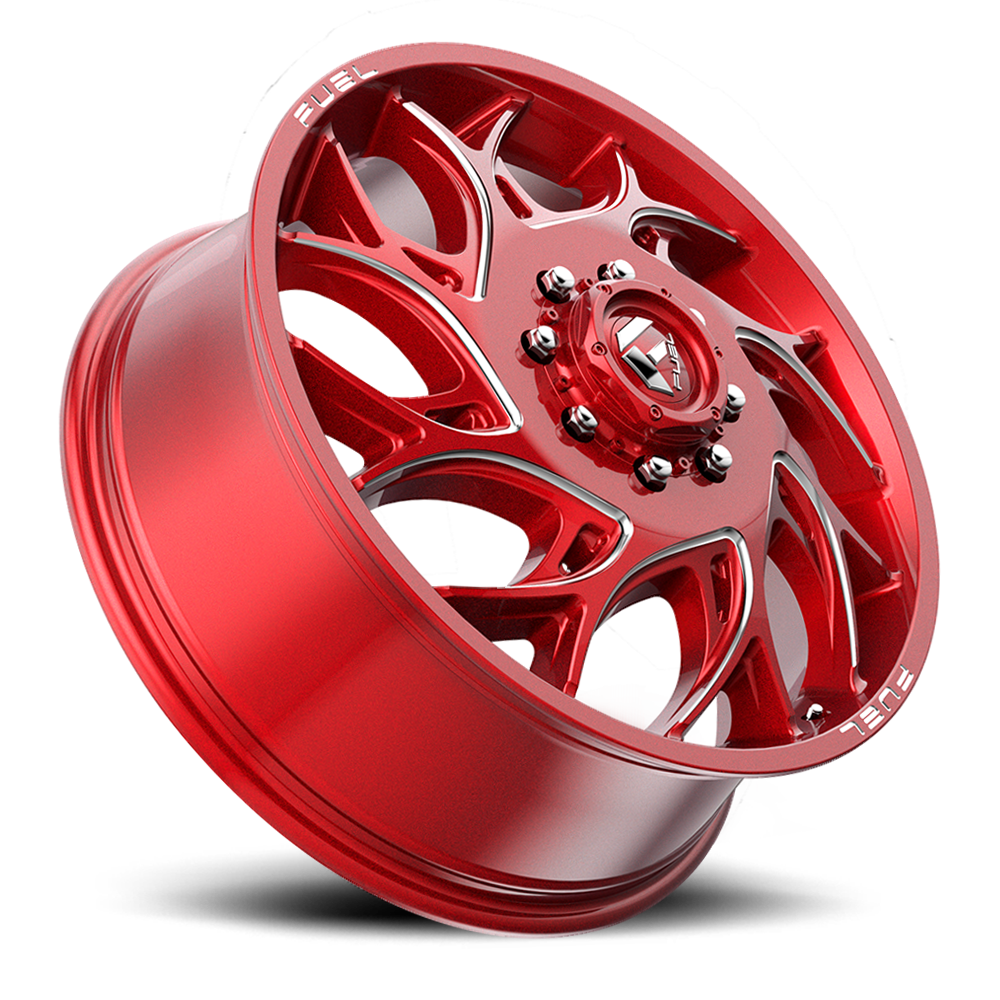 Dually Wheels 20X8.25 Runner Dually D742 8 On 210 Candy Red Milled 154.3 Bore 105 Offset 8 Spoke Front Dually Fuel Off Road Wheels
