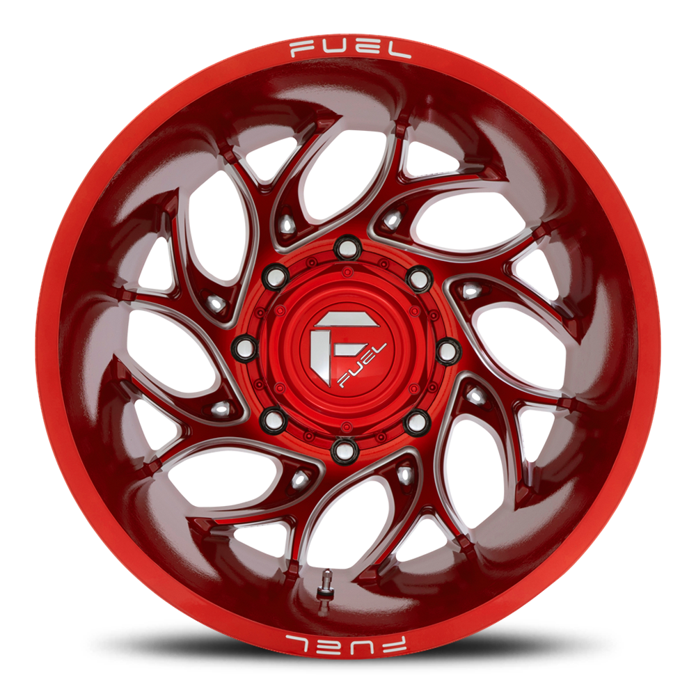 Dually Wheels 22X8.25 Runner Dually D742 8 On 210 Candy Red Milled 154.3 Bore -246 Offset 8 Spoke Outer Dually Fuel Off Road Wheels