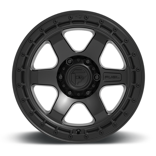 Aluminum Wheels 17X9 Block D750 6 On 114.3 Matte Black/Black Ring 66.3 Bore 1 Offset 6 Spoke Fuel Off Road Wheels