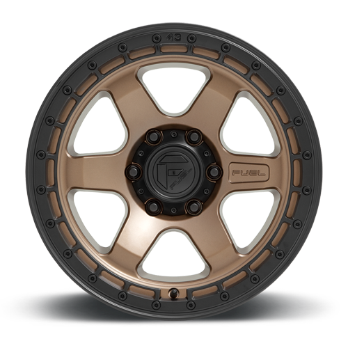 Aluminum Wheels 17X9 Block D751 6 On 139.7 Matte Bronze/Black Ring 106.1 Bore 1 Offset 6 Spoke Fuel Off Road Wheels