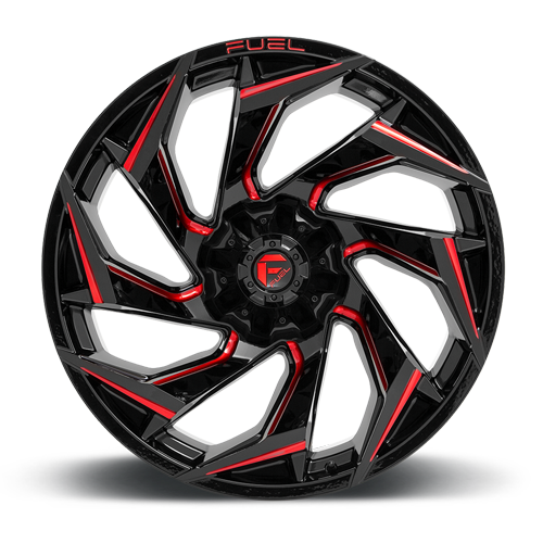 Aluminum Wheels 20X9 Reaction D755 5 On 114.3/5 On 127 Gloss Black Milled Red Tint 78.1 Bore 20 Offset Fuel Off Road Wheels