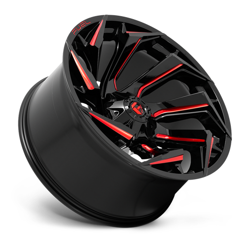 Aluminum Wheels 24X12 Reaction D755 6 On 135/6 On 139.7 Gloss Black Milled Red Tint 106.1 Bore -44 Offset Fuel Off Road Wheels