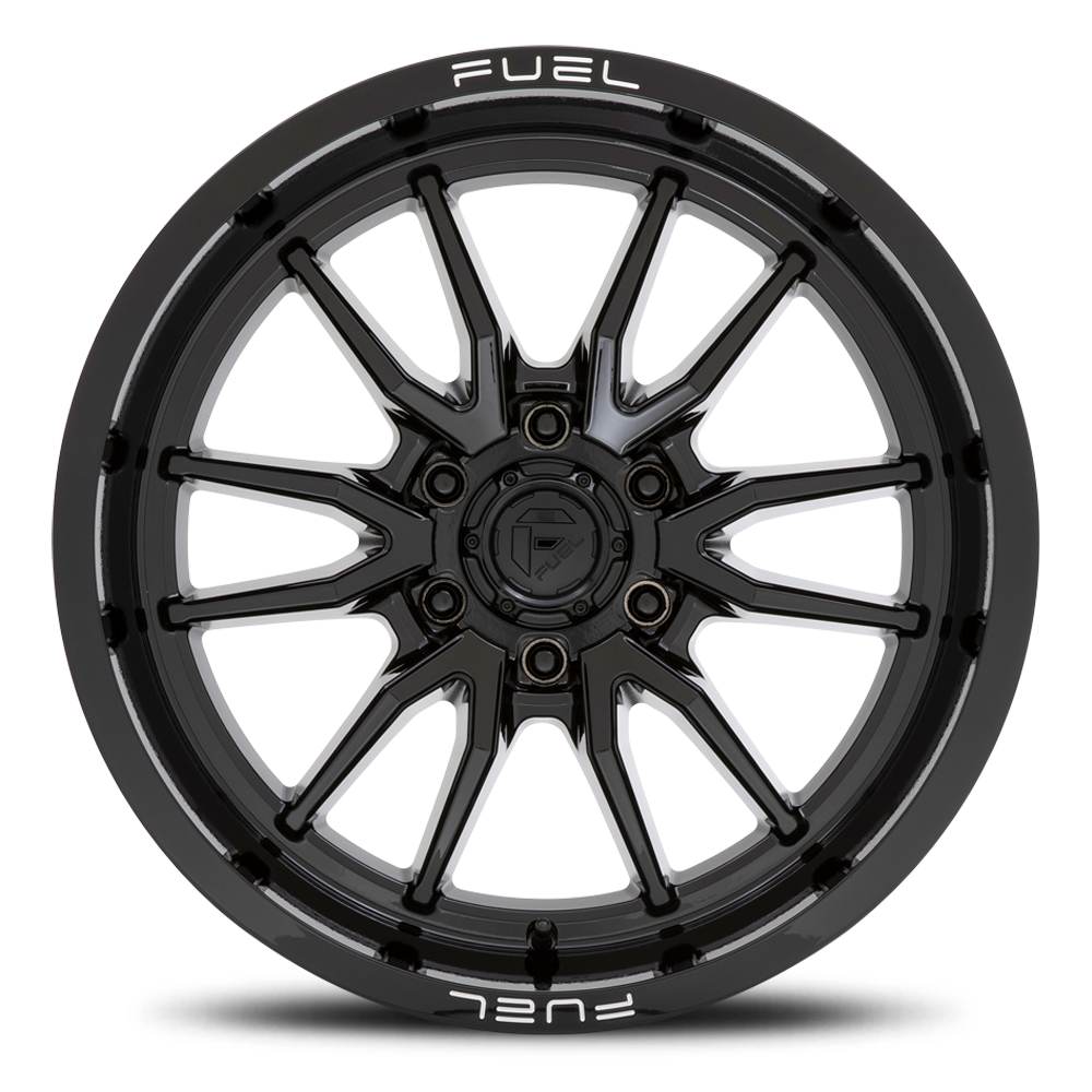 Aluminum Wheels 20X9 Clash 6 D760 8 On 180 Gloss Black 124.2 Bore 1 Offset Multi Spoke Fuel Off Road Wheels