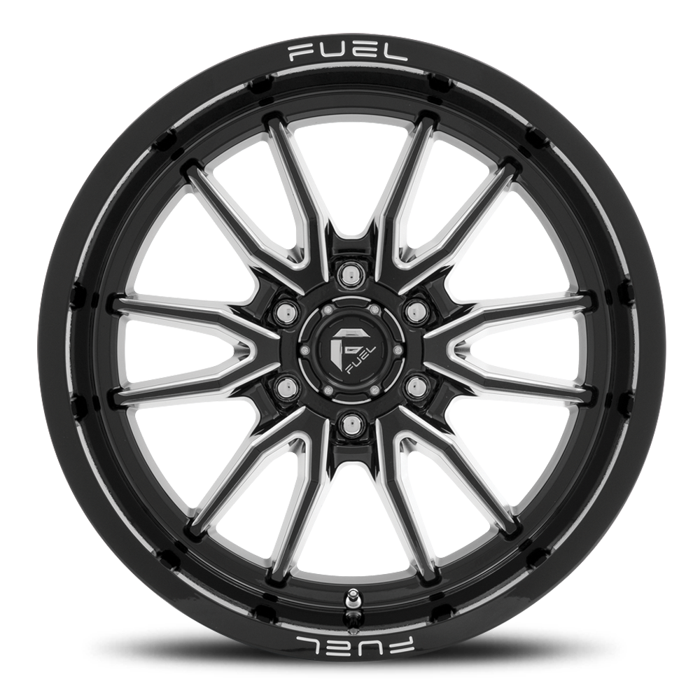 Aluminum Wheels 20X10 Clash 6 D761 8 On 165.1 Gloss Black Milled 125.1 Bore -18 Offset Multi Spoke Fuel Off Road Wheels