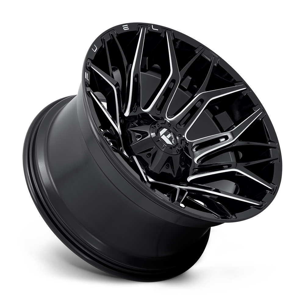 Aluminum Wheels 22X12 Twitch D769 8 On 170 Gloss Black Milled 125.1 Bore -44 Offset Fuel Off Road Wheels