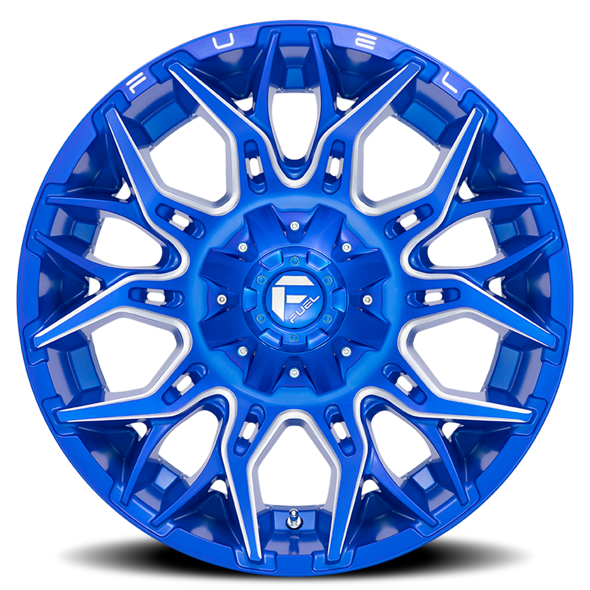 Aluminum Wheels 20X9 Twitch D770 8 On 170 Anodized Blue MIlled 125.1 Bore 1 Offset Fuel Off Road Wheels