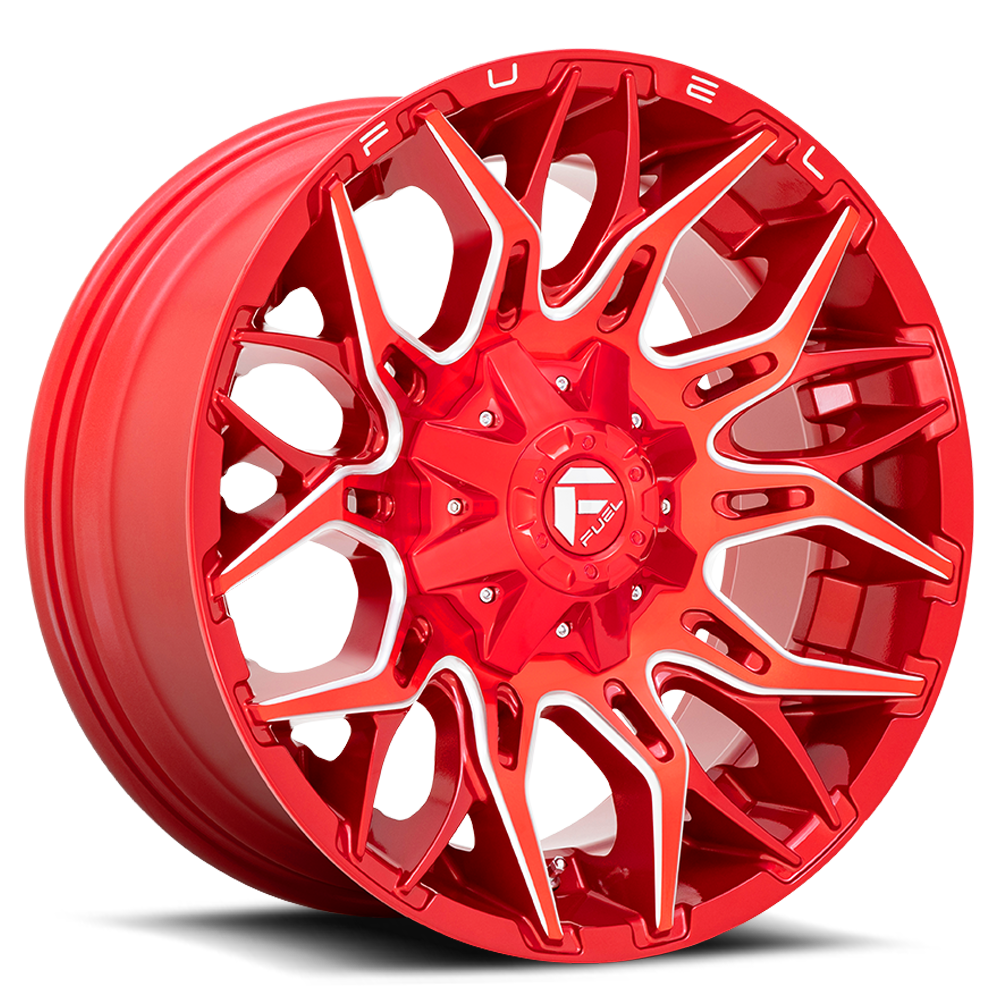 Aluminum Wheels 20X9 Twitch D771 8 On 170 Candy Red Milled 125.1 Bore 1 Offset Fuel Off Road Wheels