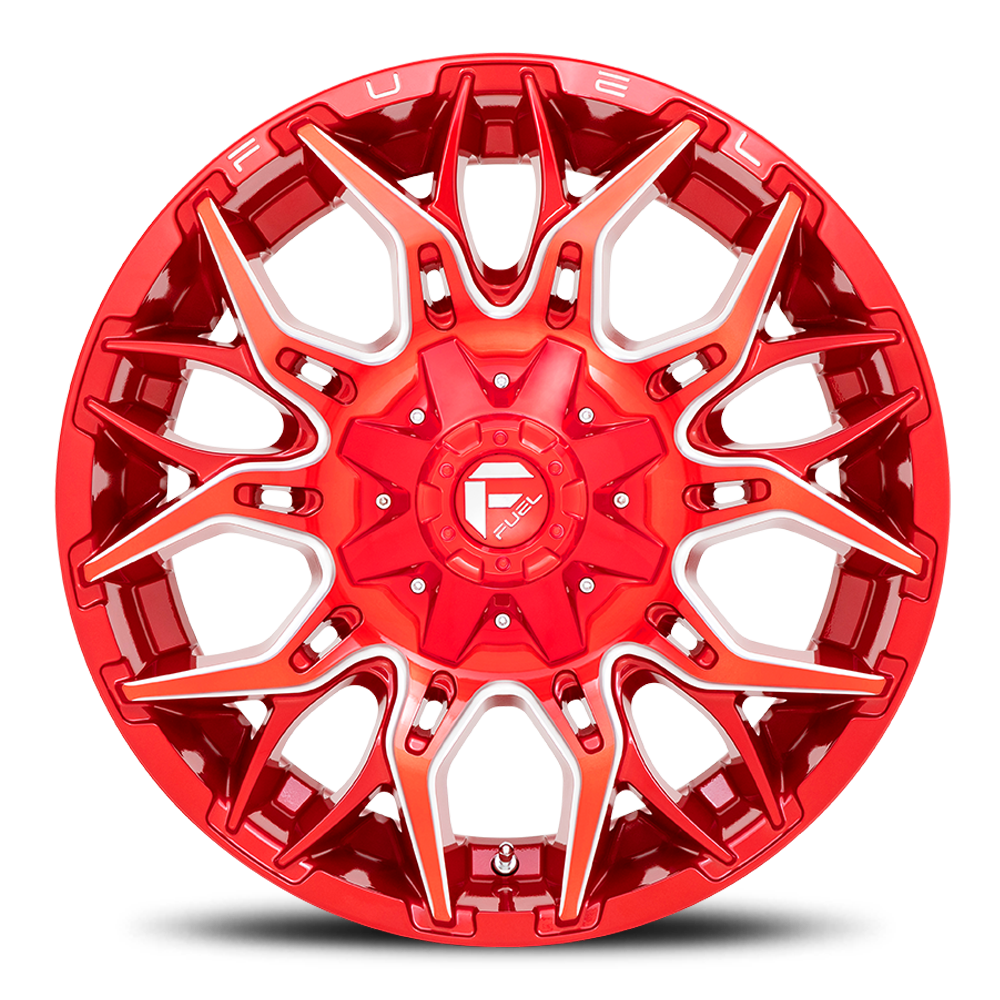 Aluminum Wheels 22X10 Twitch D771 6 On 135/6 On 139.7 Candy Red Milled 106.1 Bore -18 Offset Fuel Off Road Wheels
