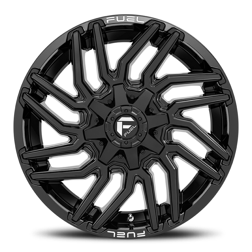 Aluminum Wheels 22X10 Typhoon D776 8 On 165.1 Gloss Black 125.2 Bore -18 Offset Fuel Off Road Wheels